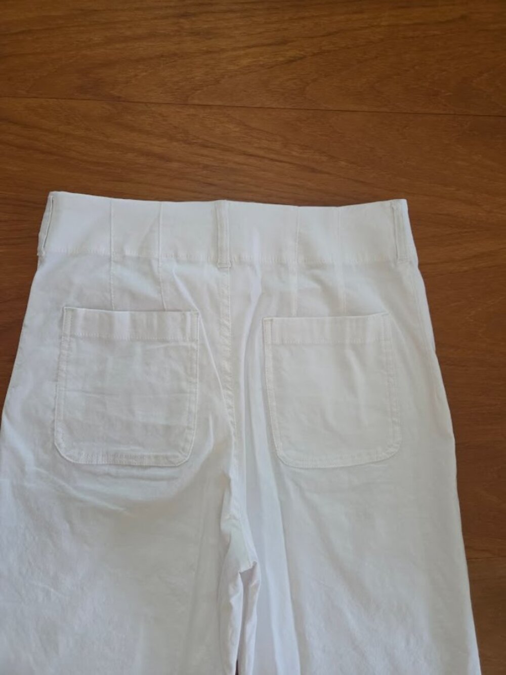 Maeve The Colette Magic Fabric Scallop Pocket Pants Wide Leg High Rise White 28 - Picture 8 of 13